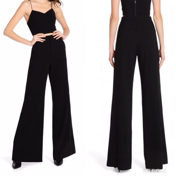 Alice + Olivia Pants - Alice + Olivia Black Wool Blend High Rise Pants 4